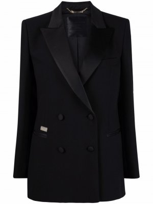 Двубортный пиджак свободного кроя Philipp Plein. Цвет: черный
