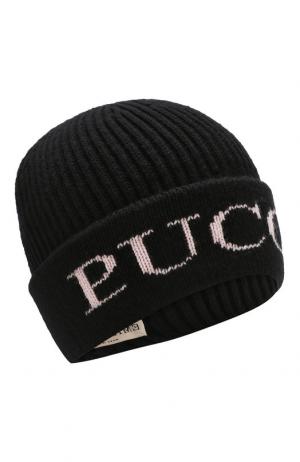 Шерстяная вязаная шапка Emilio Pucci. Цвет: черный