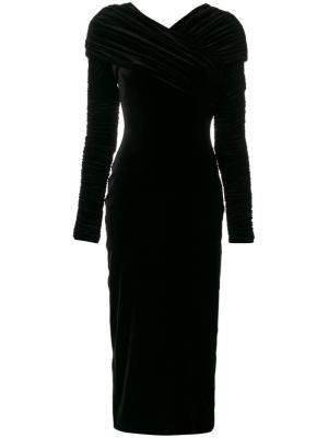 Бархатное платье с длинными рукавами Christopher Kane. Цвет: черный