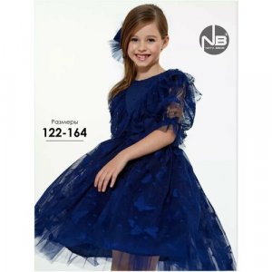 Платье, размер 122, синий Nota Bene. Цвет: синий
