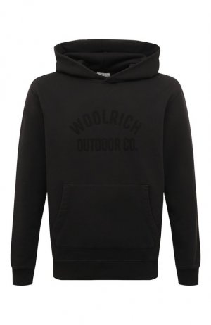 Хлопковое худи Woolrich. Цвет: чёрный