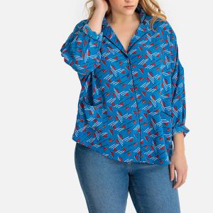 Блузка в стиле пижамы с рисунком CASTALUNA. Цвет: геометрический рисунок