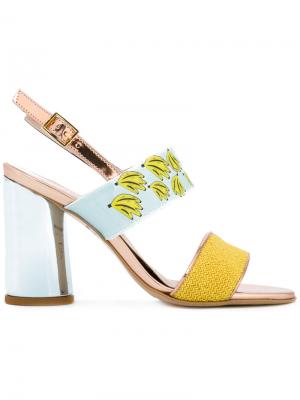Banana print heeled sandals Leos Studio Design. Цвет: многоцветный