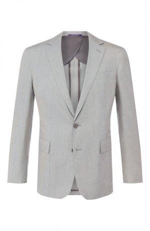 Пиджак из смеси шерсти и шелка Ralph Lauren. Цвет: серый