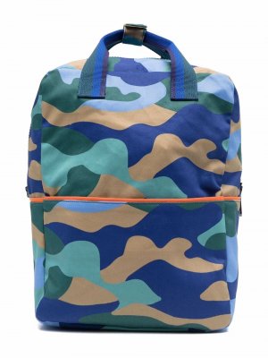 Рюкзак с камуфляжным принтом Il Gufo. Цвет: синий