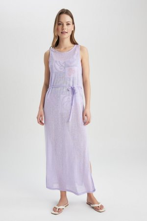 Трикотажное пляжное платье Fall In Love , фиолетовый DeFacto