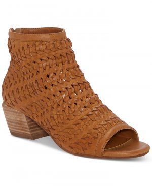 Женские тканые босоножки на каблуке с открытым носком Mofira , цвет Tan Leather Lucky Brand