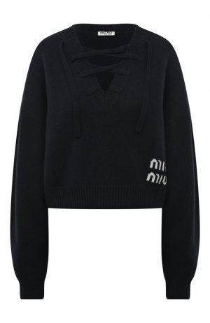 Кашемировый пуловер Miu. Цвет: синий