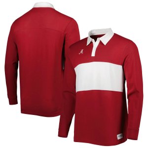 Мужская рубашка-поло с длинными рукавами в полоску Crimson Alabama Tide Nike