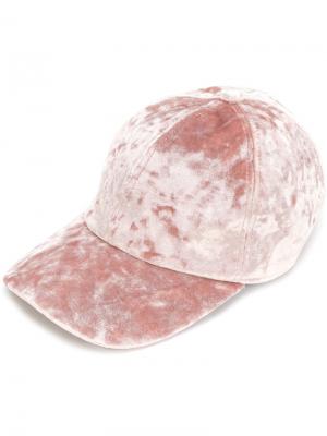 Бархатная кепка Federica Moretti. Цвет: розовый и фиолетовый
