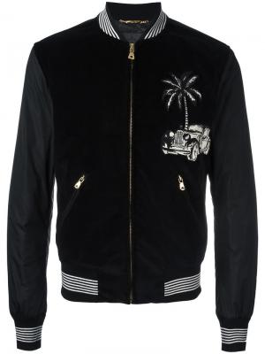 Куртка-бомбер с нашивкой в виде машины и пальмы Dolce & Gabbana. Цвет: чёрный