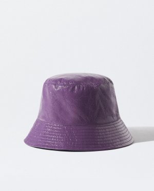 Однотонная блестящая женская шляпа-ведро Parfois, фиолетовый PARFOIS