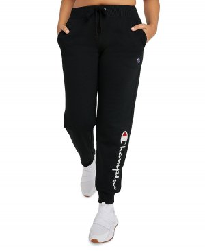 Женские спортивные штаны с логотипом на шнурке , черный Champion