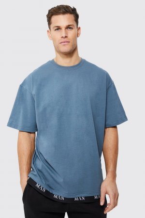 Высокая оверсайзная футболка с римским мужским подолом , сланцевый Boohoo
