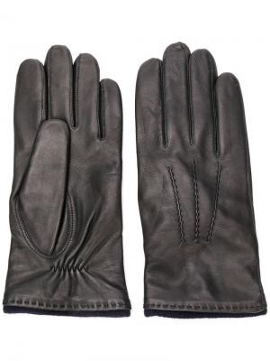 Кожаные перчатки Hackett. Цвет: черный