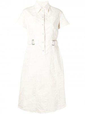 Джинсовое платье с короткими рукавами MSGM. Цвет: белый