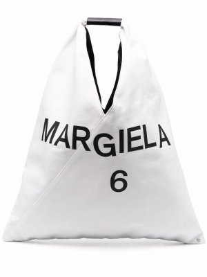 Japanese logo tote bag MM6 Maison Margiela. Цвет: белый