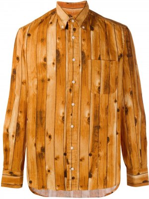 Рубашка с принтом Gitman Vintage. Цвет: коричневый