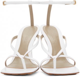 White Stretch Heeled Sandals Bottega Veneta. Цвет: 9122 optic white