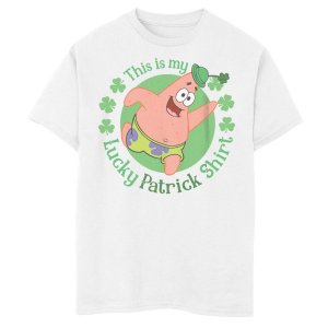 Рубашка «Патрик «Это мой счастливый Патрик» с рисунком «Губка Боб Квадратные Штаны» Никелодеон для мальчиков 8–20 лет» Nickelodeon