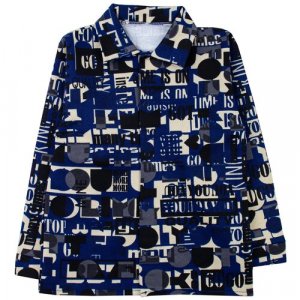 Рубашка YOULALA, размер 110-116, черный, синий Юлала. Цвет: черный/синий/бежевый