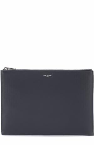 Кожаный чехол для iPad на молнии Saint Laurent. Цвет: темно-синий