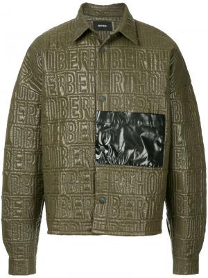 Стеганая куртка-рубашка с логотипом Berthold. Цвет: зеленый