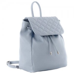 Рюкзак женский кожаный FIATO с клапаном. Цвет: голубой