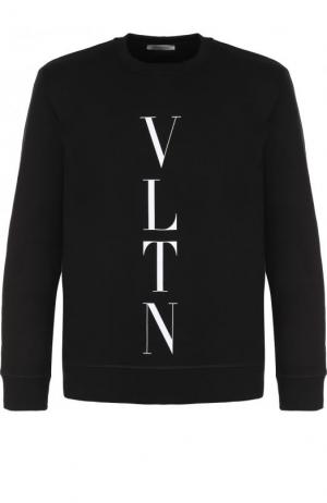Хлопковый свитшот с логотипом бренда Valentino. Цвет: черный