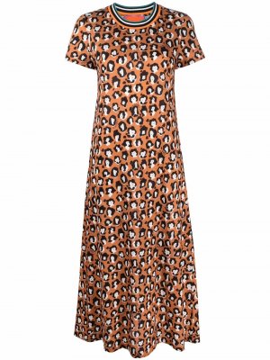 Платье миди Sporty Swing с леопардовым принтом La DoubleJ. Цвет: оранжевый
