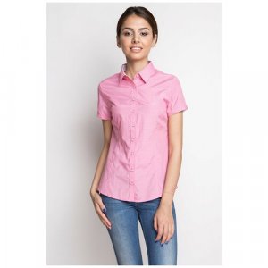 Блуза , прилегающий силуэт, короткий рукав, размер 44, розовый Marimay. Цвет: розовый