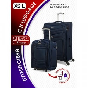 Комплект чемоданов IT Luggage, 2 шт., размер S+, синий luggage. Цвет: синий
