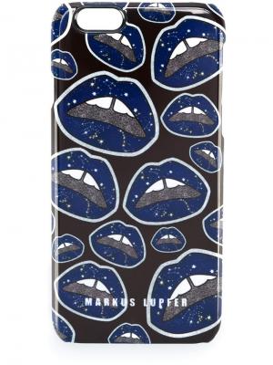 Чехол для iPhone 6 Lips Markus Lupfer. Цвет: чёрный