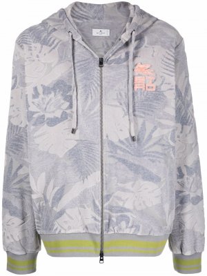 Pegaso-motif hoodie ETRO. Цвет: серый