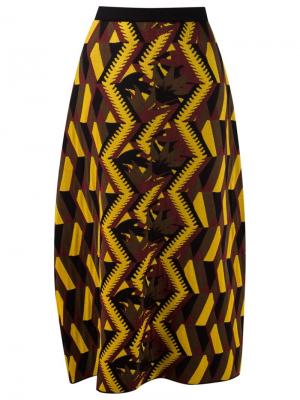 Geometric pattern knit skirt Gig. Цвет: коричневый