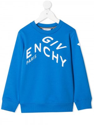 Толстовка с логотипом Givenchy Kids. Цвет: синий