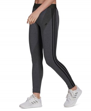 Леггинсы Essentials 3 Stripe Full Length Cotton, темно-серый Adidas