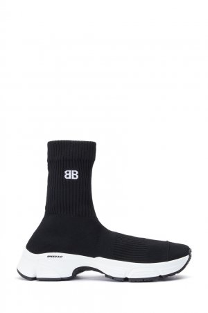 Черные высокие кроссовки с логотипом Balenciaga. Цвет: черный