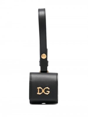 Чехол для AirPods с логотипом Dolce & Gabbana. Цвет: черный