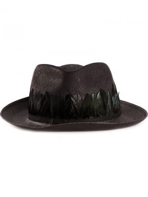 Шляпа Etna с отделкой из перьев Filù Hats. Цвет: чёрный