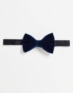 Темно-синий бархатный галстук-бабочка ASOS DESIGN