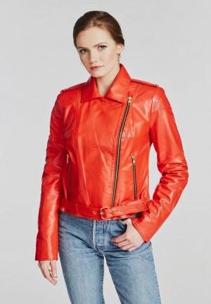 Куртка кожаная Mondial. Цвет: красный