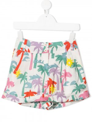 Palm print shorts Stella McCartney Kids. Цвет: белый