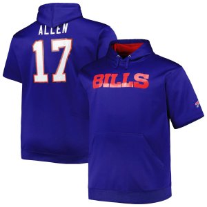 Мужской пуловер с короткими рукавами Josh Allen Royal Buffalo Bills Big & Tall, толстовка капюшоном Fanatics