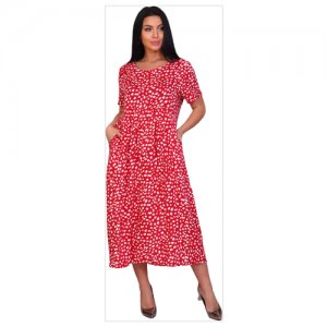 Платье женские/летнее/ для беременных/больших размеров/горох/Монако красное 52 А-ЛЕНка. Цвет: красный