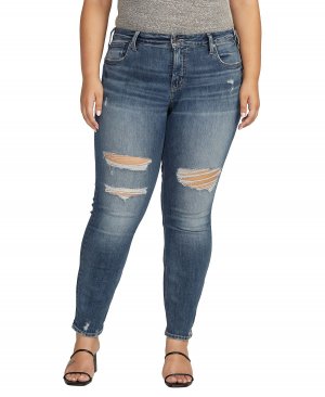 Джинсы-бойфренды больших размеров со средней посадкой и узкими штанинами Silver Jeans Co.