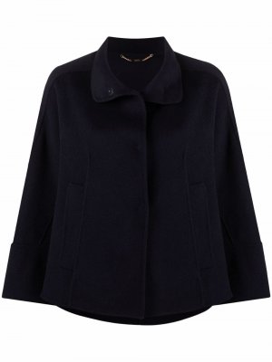 Короткое пальто с потайной застежкой Seventy. Цвет: синий