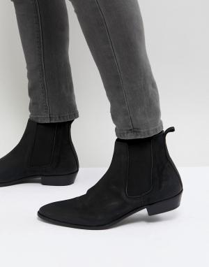 Черные кожаные ботинки челси Ziggy-Черный WALK LONDON