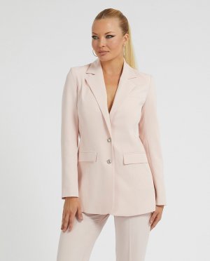 Женский пиджак с пуговицами логотипом , розовый Guess