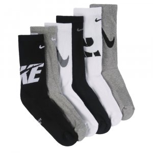 Набор из 6 детских носков среднего размера с мягкой подкладкой на каждый день , цвет wh/blk/dgh Nike